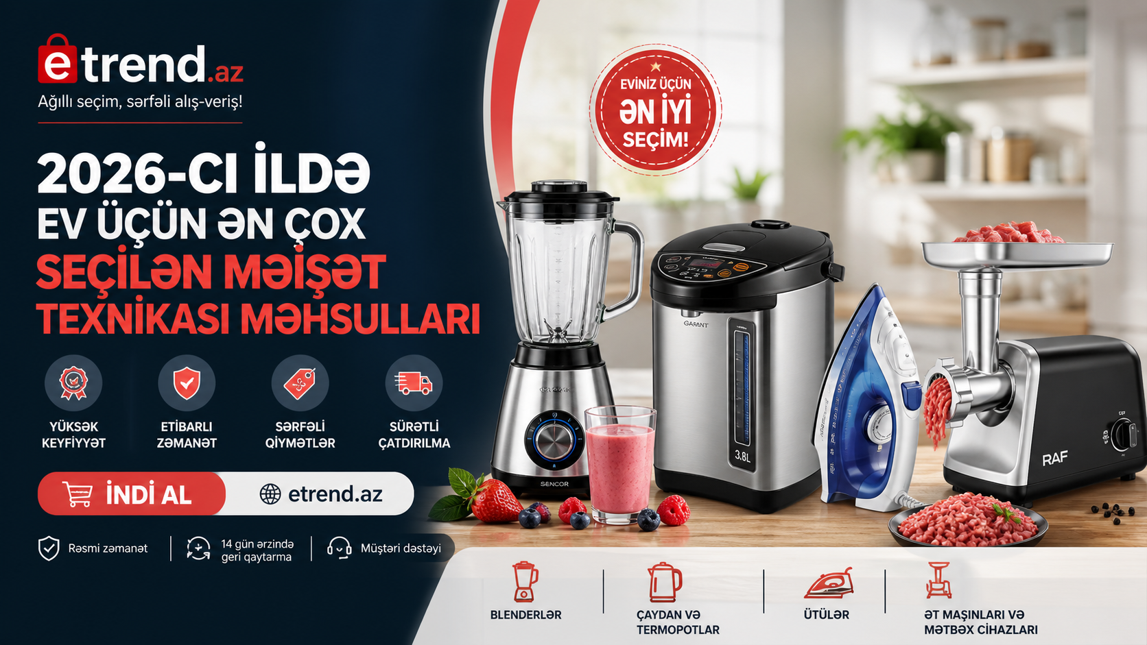 2026-cı ildə ev üçün məişət texnikası seçimləri